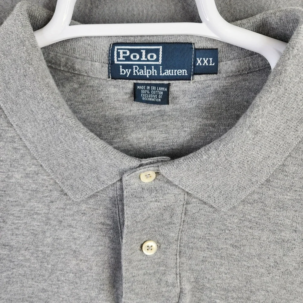 Polo Ralph Lauren Mens Polo Shirt Gray XXL Short Sleeve Classic Fit Embroid Pony
